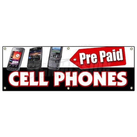Signmission PREPAID CELL PHONES BANNER SIGN calling cards disposable long distance B-72 Prepaid Cell Phones